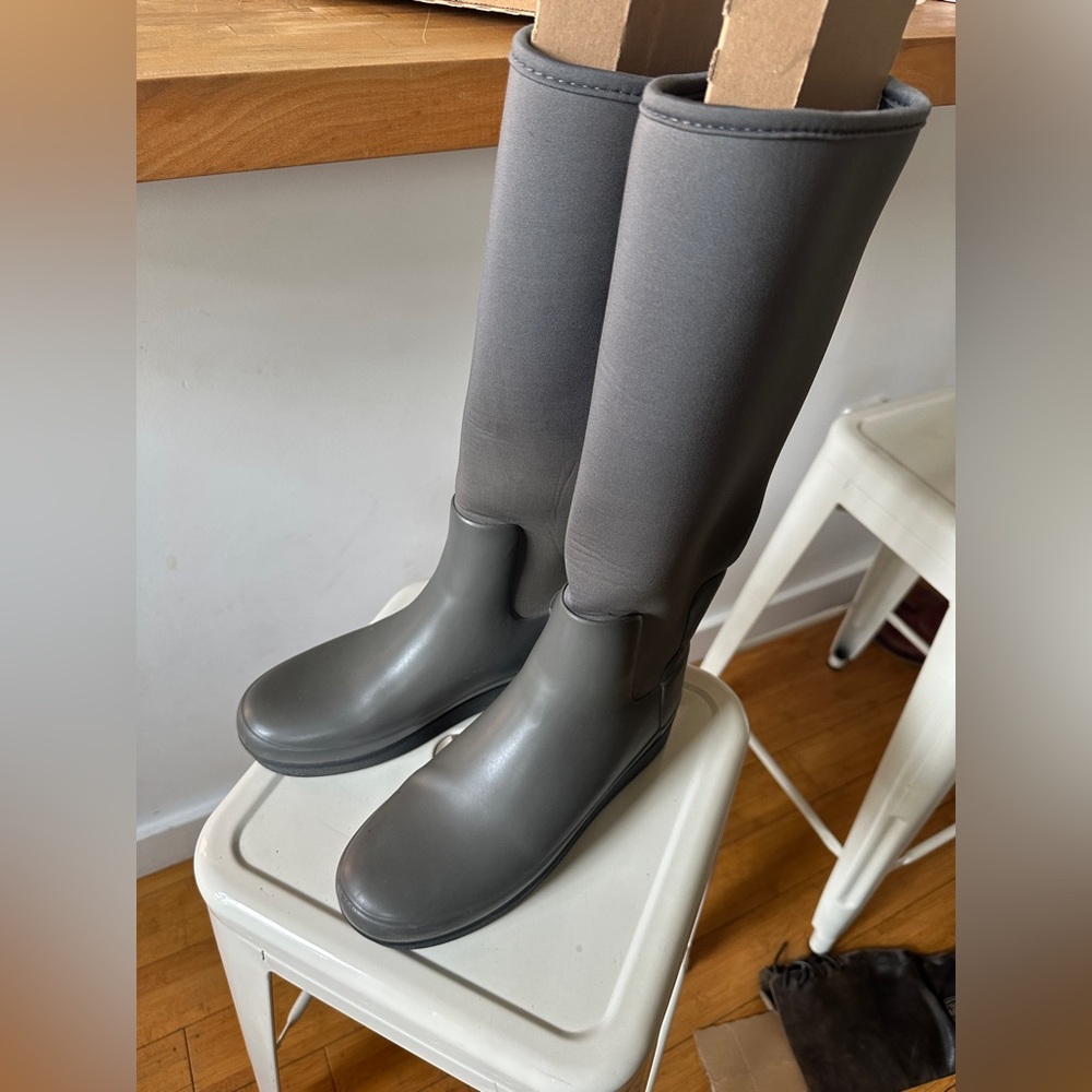 Hunter Tall Gray Rain Boots
